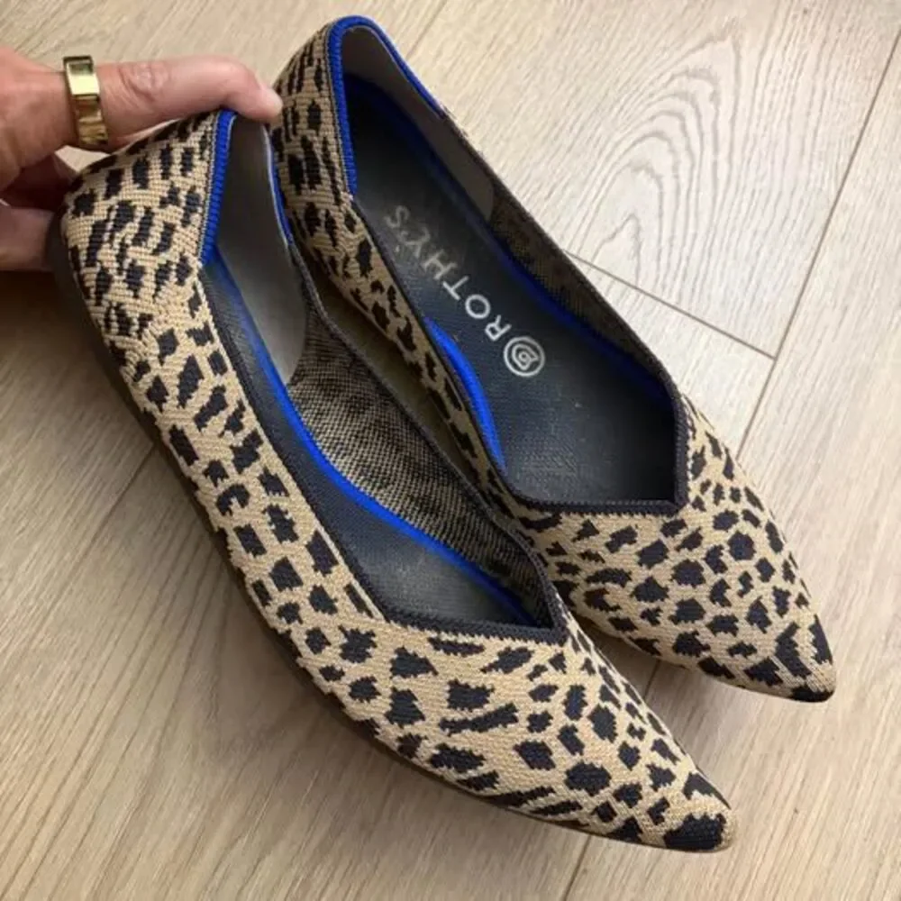 Rothy's The Point Leopard Flats Size W10